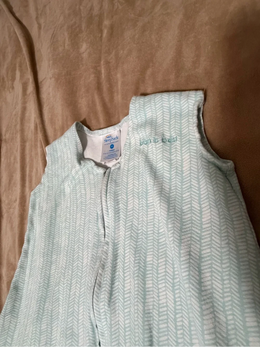Halo Sleeveless Mint Green Baby Sleep Sack Dress Medium 6/12 months Cotton
